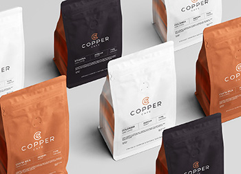 铜的金属质感！Copper咖啡店品牌视觉设计