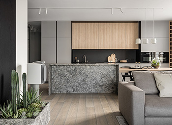 高级灰+木质，简约精致的Nadmorski公寓设计