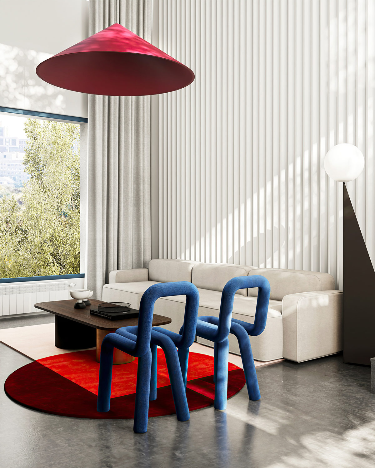 红+蓝！3间精致优雅的现代住宅设计