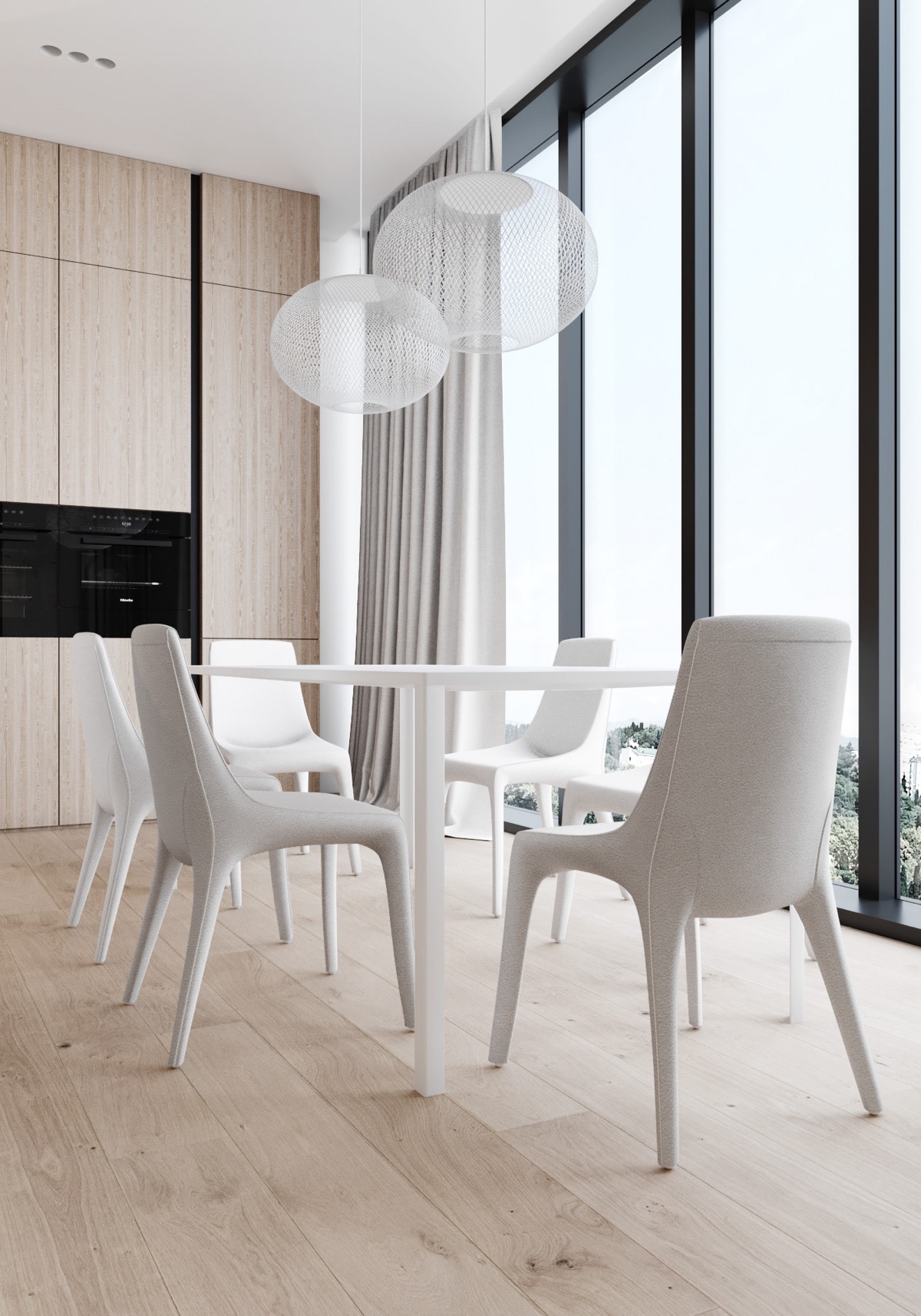 白色+自然木质元素，5个清新优雅的现代家居设计