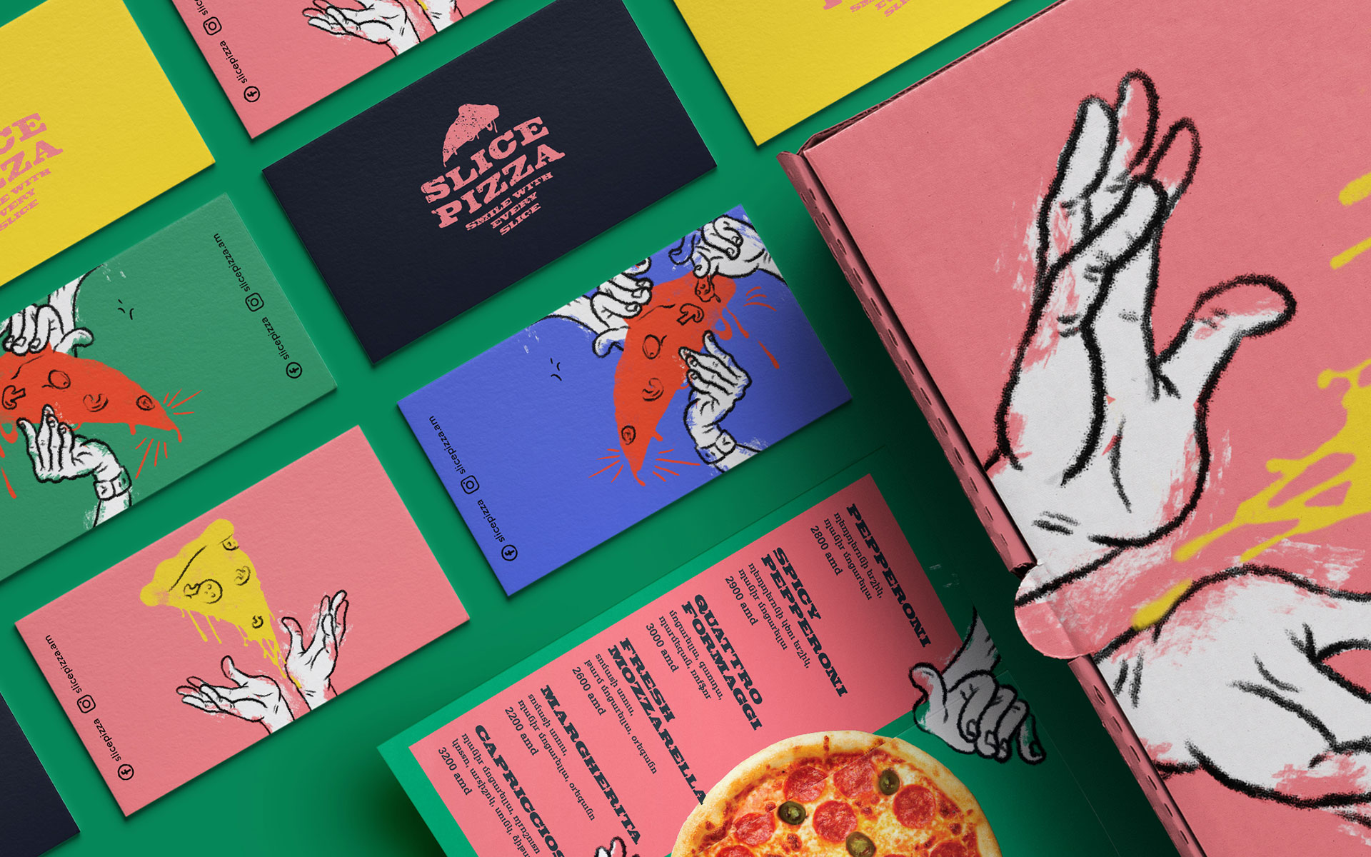 Slice Pizza比萨餐厅品牌和包装盒设计