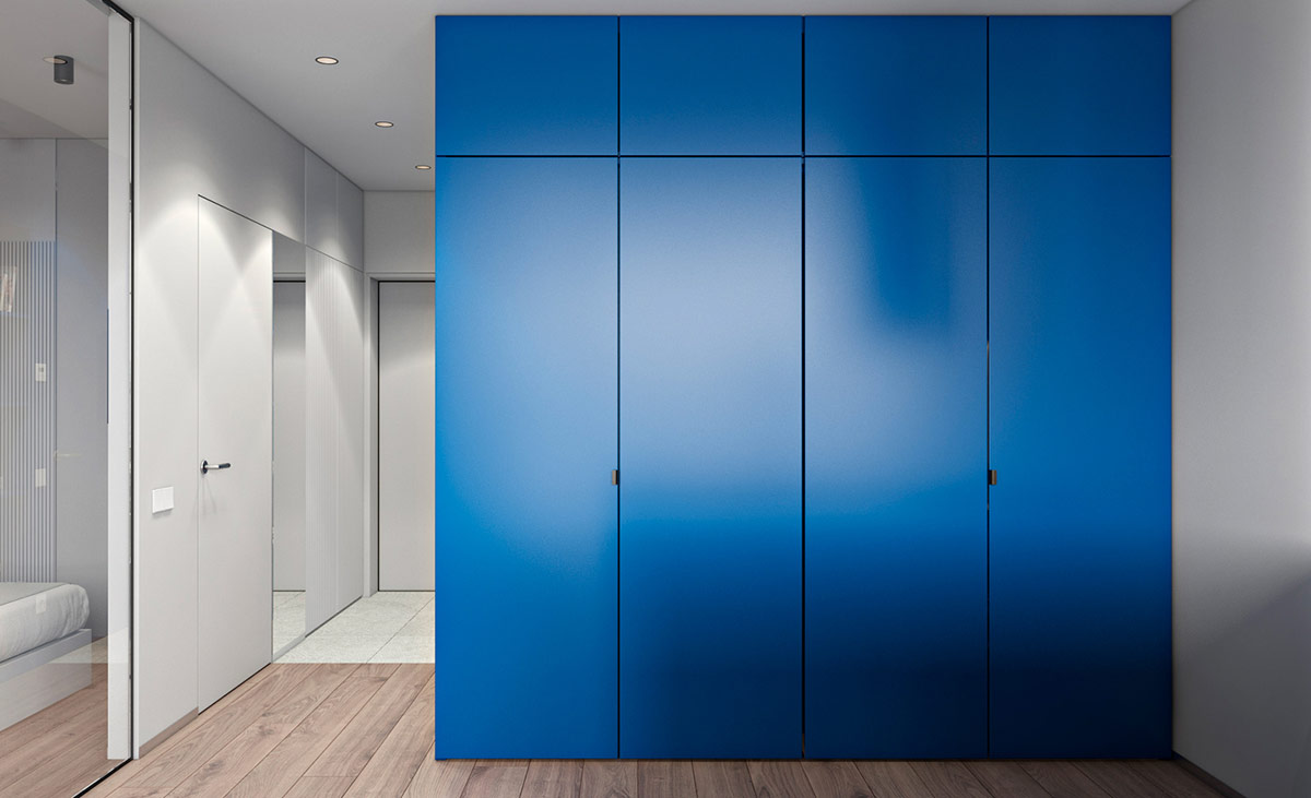 轻柔的蓝色，透明的玻璃墙！清新自由感的住宅空间