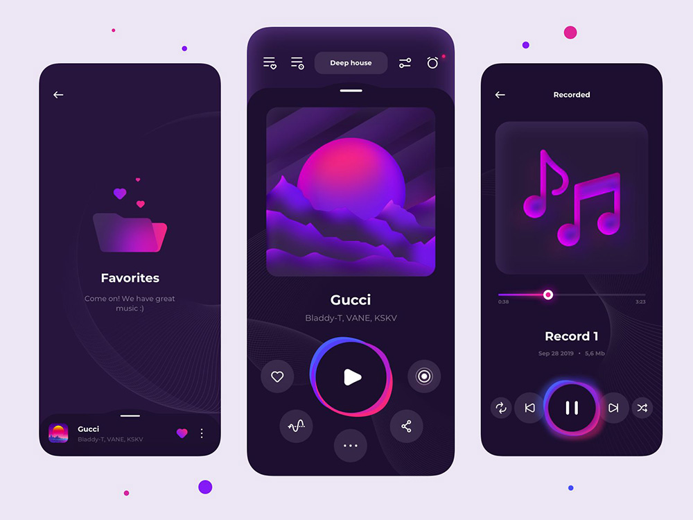 36款时尚个性的音乐播放器App UI界面设计