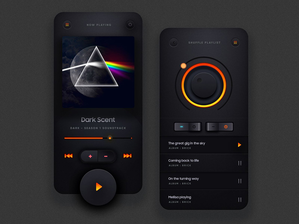 36款时尚个性的音乐播放器App UI界面设计