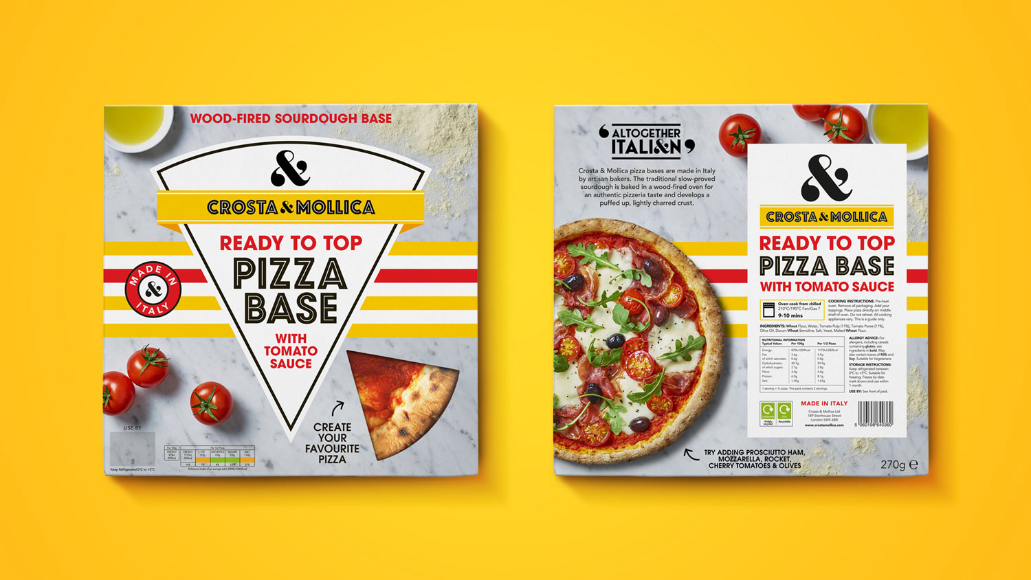 Crosta＆Mollica冷冻比萨和糕点包装设计