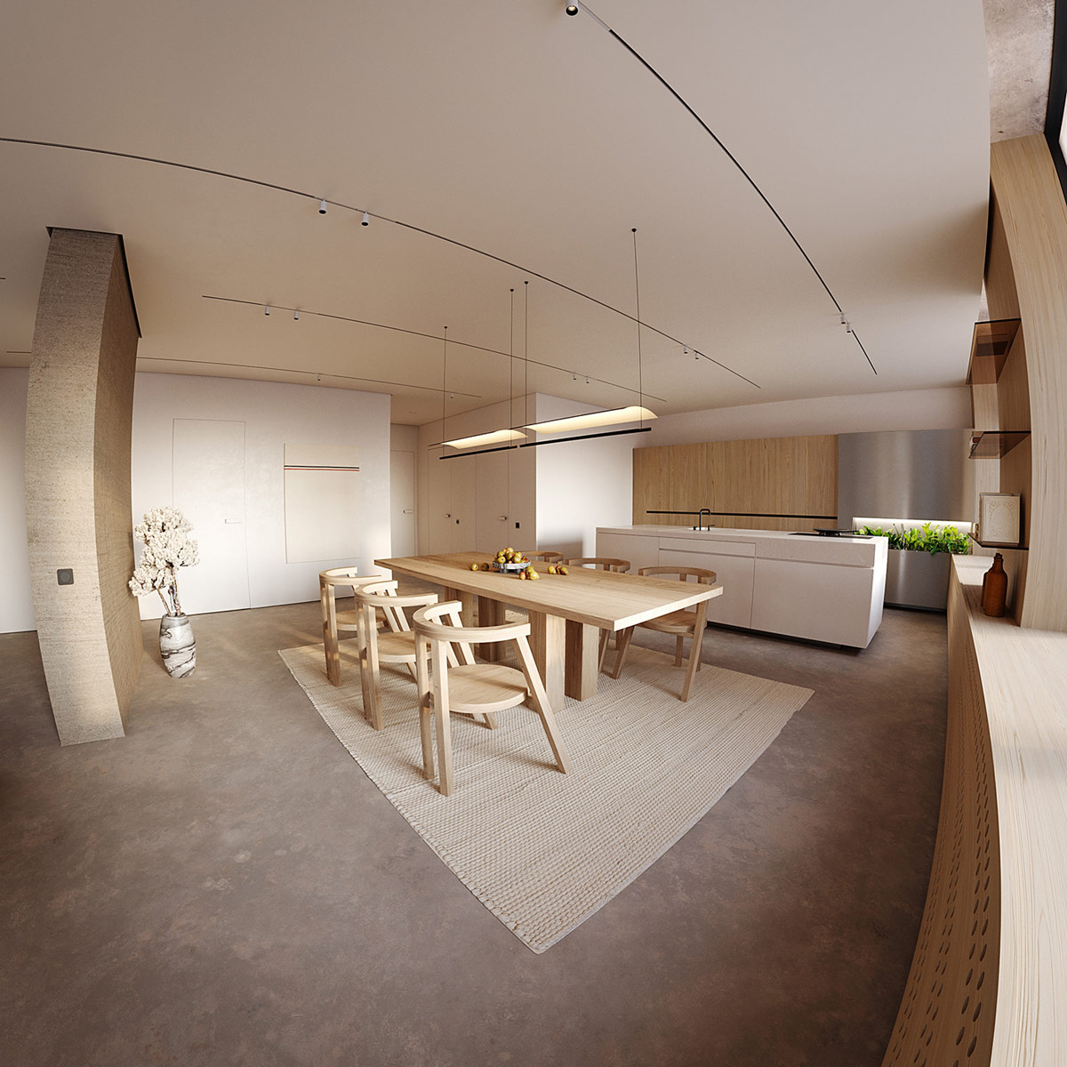 宁静温馨的105平现代公寓空间设计
