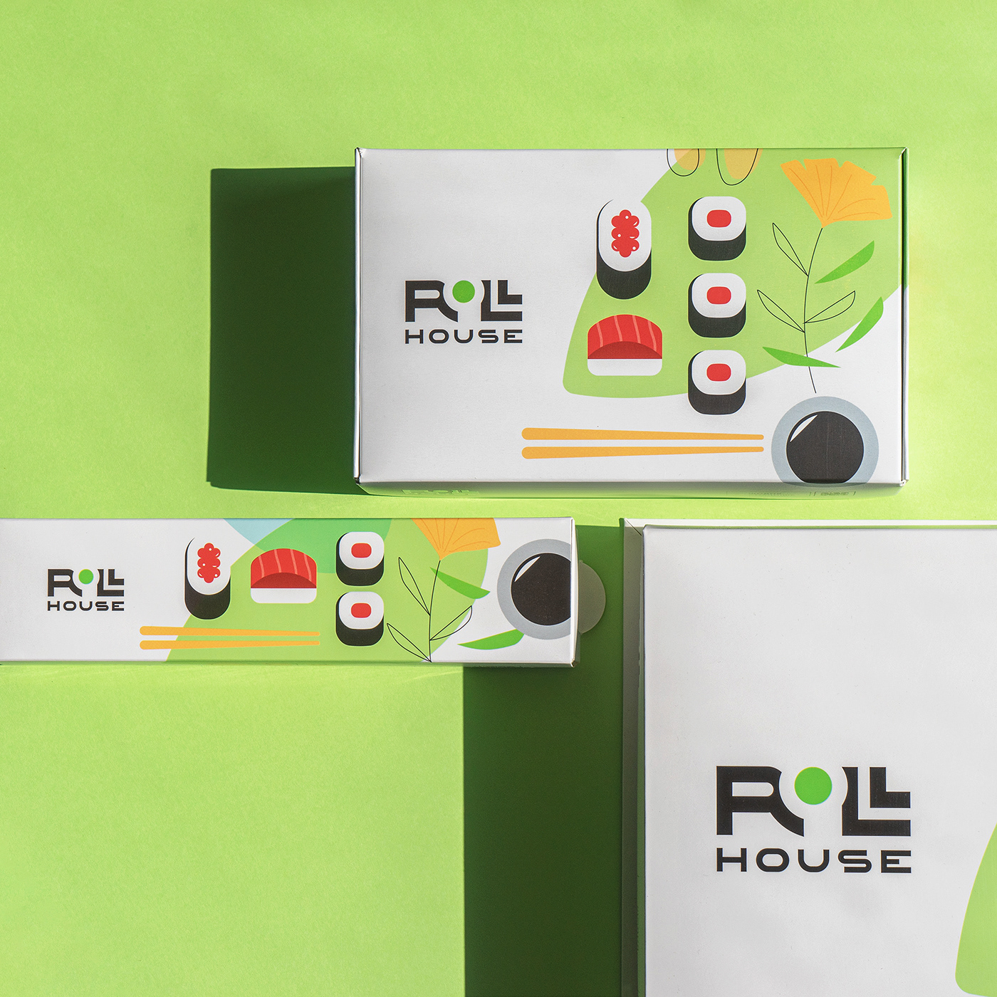 清新的绿色！ROLL HOUSE快餐品牌和包装设计