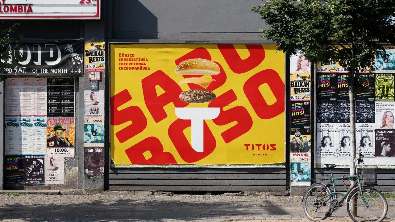 红黄活力搭配！TITOS BURGER汉堡店品牌设计