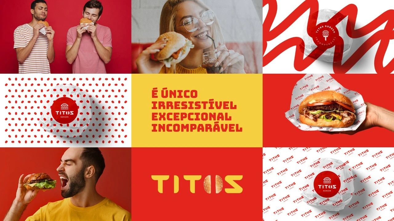 红黄活力搭配！TITOS BURGER汉堡店品牌设计