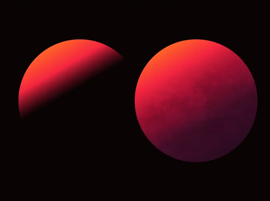 Illustrator绘制复古磨砂风格的红色星球
