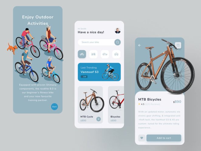 20个自行车APP应用UI设计