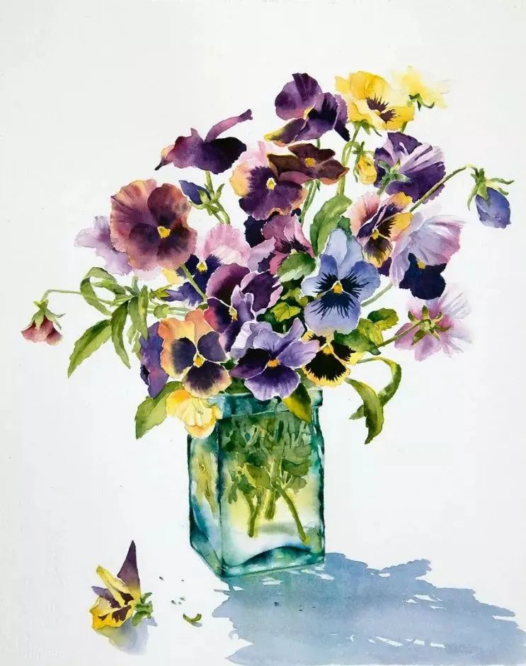 英国艺术家Ann Mortimer水彩花卉作品