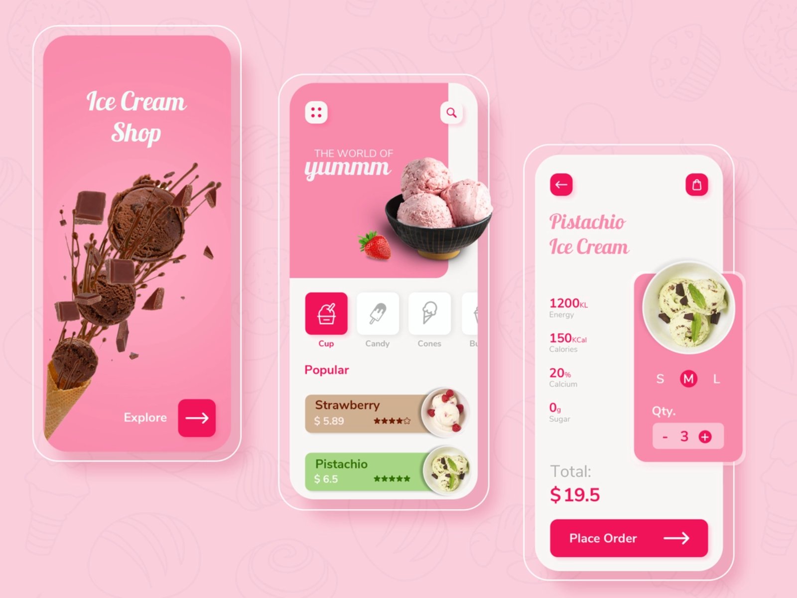 12个冰淇淋APP UI界面设计