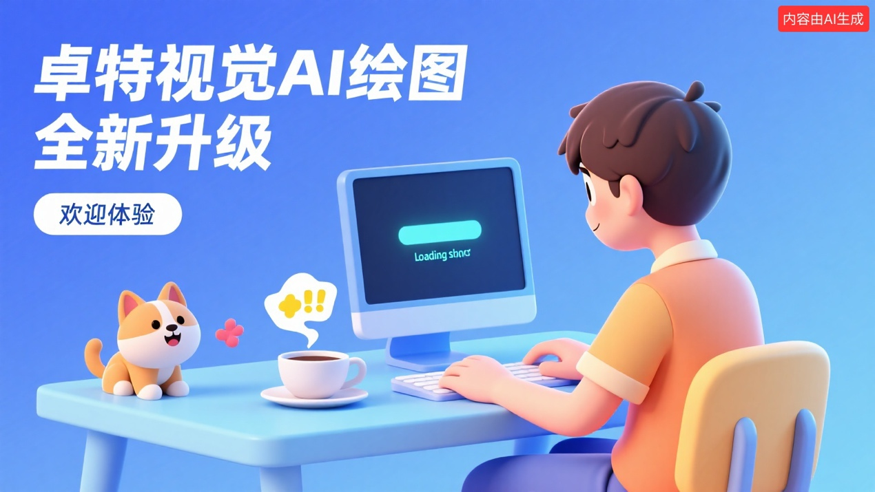 卓特视觉 AI 绘图全新升级：三步出图 + 中文直出海报，供稿平台内测同步开启