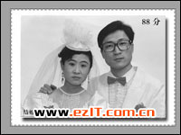 Photoshop应用实例&nbsp;制作浪漫结婚纪念邮票