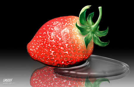 Photoshop鼠绘鲜嫩草莓