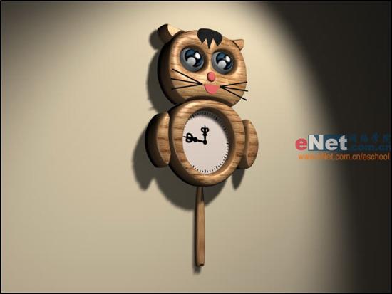 3DSMAX实例做个会动眼珠的小花猫挂钟(8)