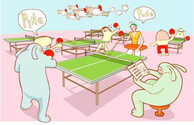 Ping-Pong Remix关于乒乓的插画(一)