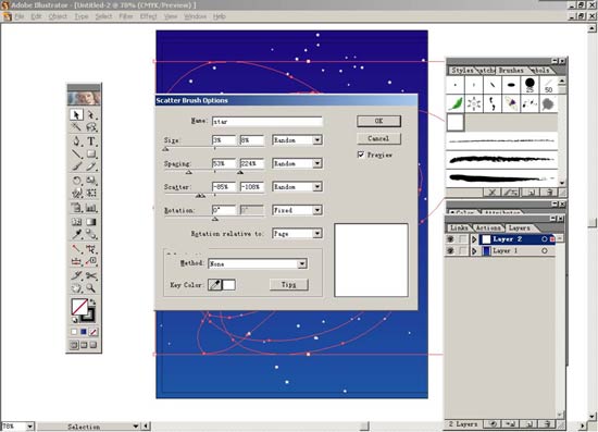 Illustrator制作夜晚星空效果