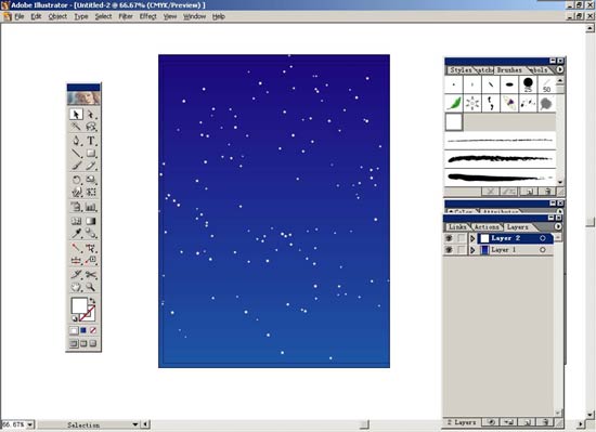 Illustrator制作夜晚星空效果