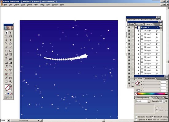 Illustrator制作夜晚星空效果