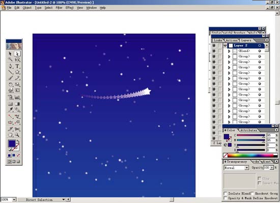 Illustrator制作夜晚星空效果