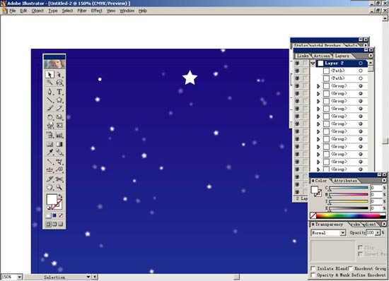 Illustrator制作夜晚星空效果