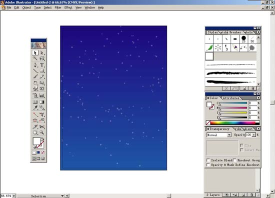 Illustrator制作夜晚星空效果