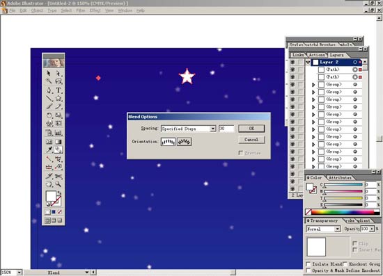 Illustrator制作夜晚星空效果