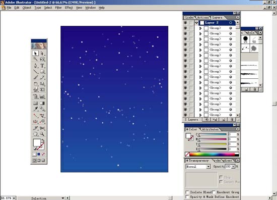 Illustrator制作夜晚星空效果