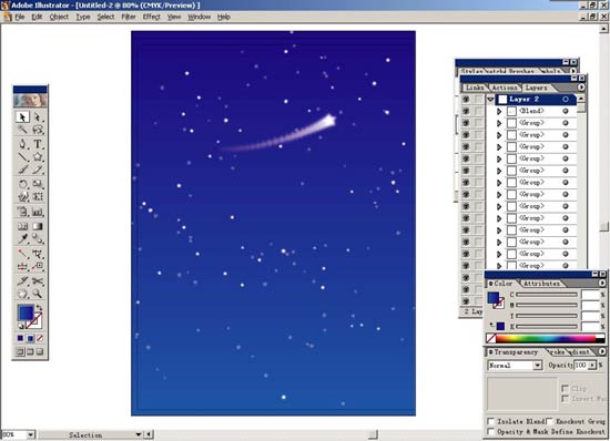 Illustrator制作夜晚星空效果