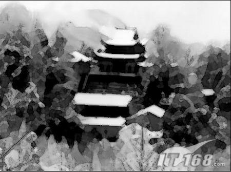 Photoshop打造雪景水墨画