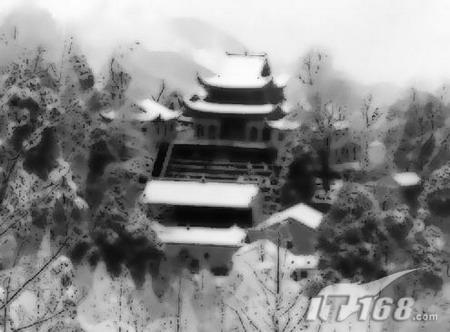 Photoshop打造雪景水墨画