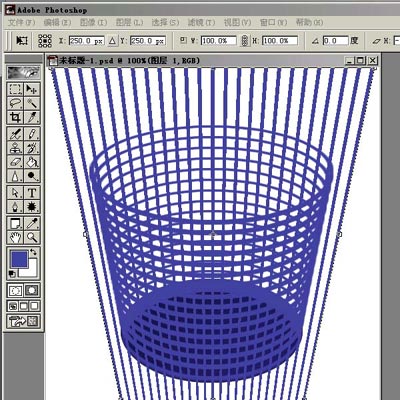Photoshop绘制逼真三维网格垃圾桶