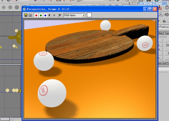 3Dmax制作乒乓球和球拍