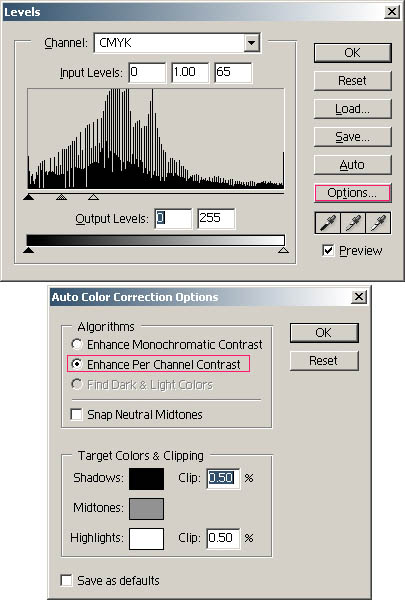 Photoshop中利用色阶打造水粉效果