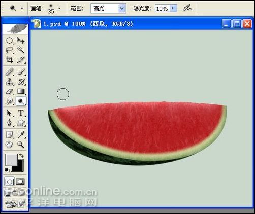 photoshop鼠绘实例:逼真西瓜