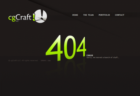 网页404错误页面设计欣赏