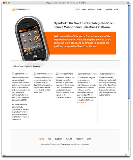 Openmoko手机网页设计