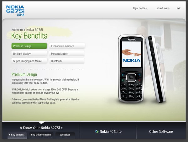 NOKIA 6275i手机网页设计