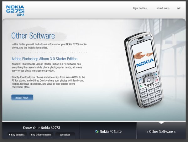 NOKIA 6275i手机网页设计