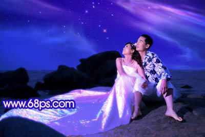 Photoshop打造梦幻色彩的夜景婚纱照
