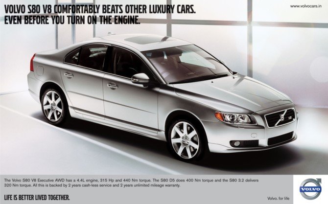 VOLVO S80轿车平面广告欣赏