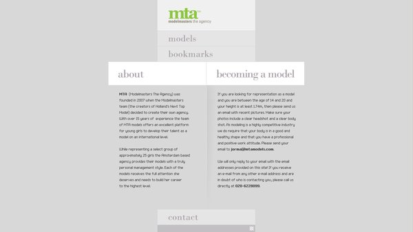 mta模特公司网站设计欣赏
