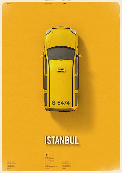 城市海报:不同城市的出租车风格