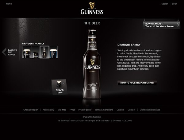 guinness啤酒网站界面设计欣赏