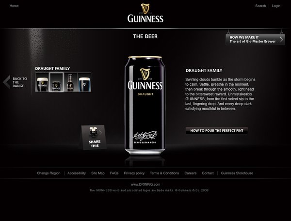 guinness啤酒网站界面设计欣赏