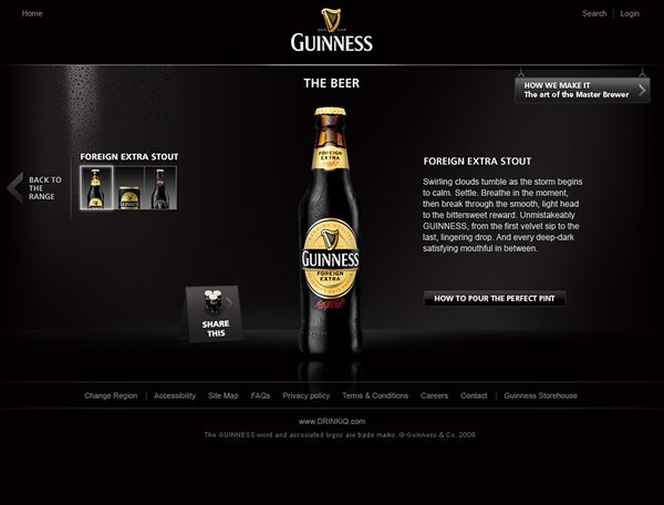 guinness啤酒网站界面设计欣赏