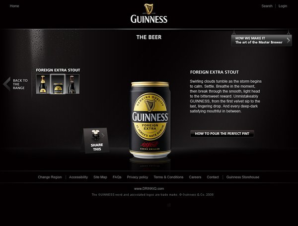 guinness啤酒网站界面设计欣赏