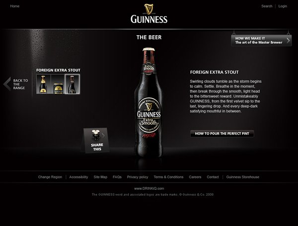 guinness啤酒网站界面设计欣赏